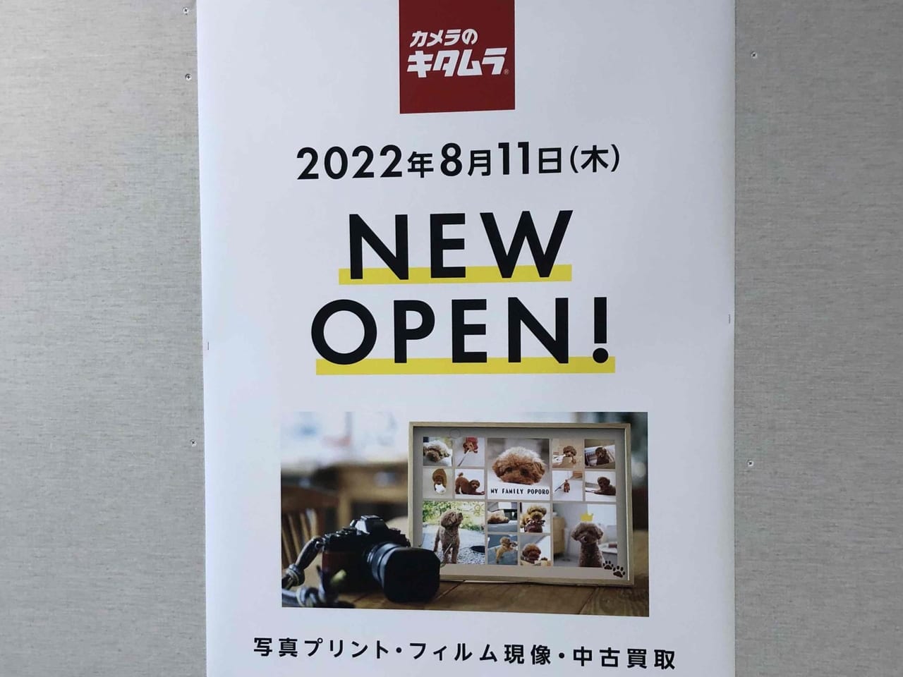カメラのキタムラの稲毛店開店ポスター