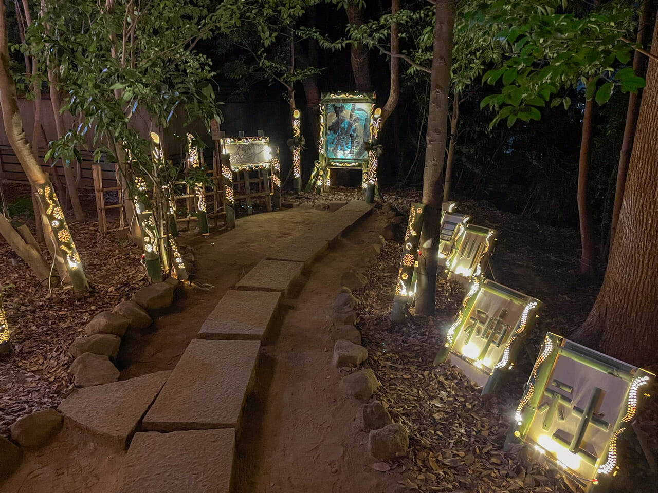 2023年12月検見川神社竹あかり5