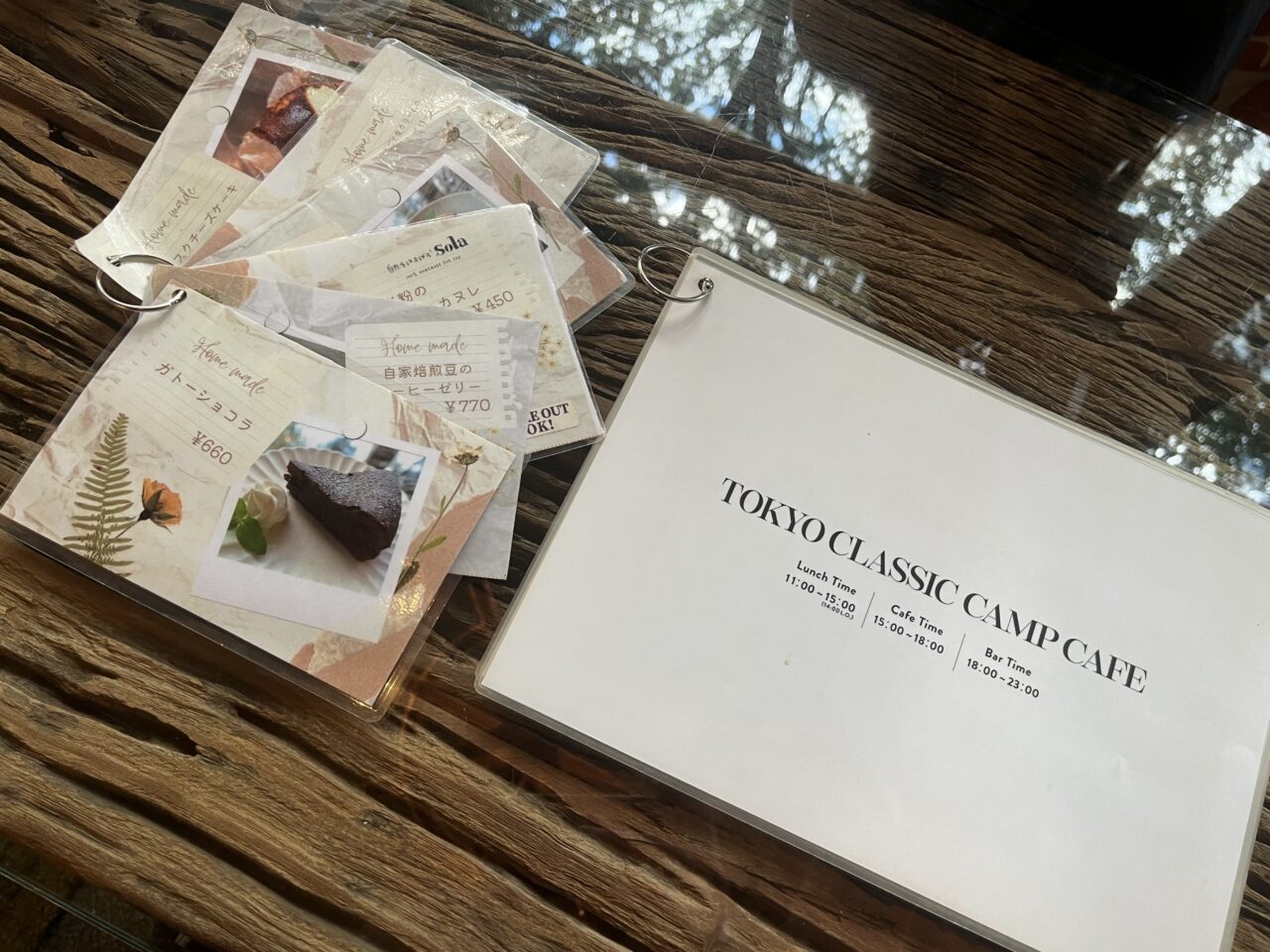 東京クラシックキャンプカフェ　メニュー